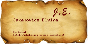 Jakabovics Elvira névjegykártya